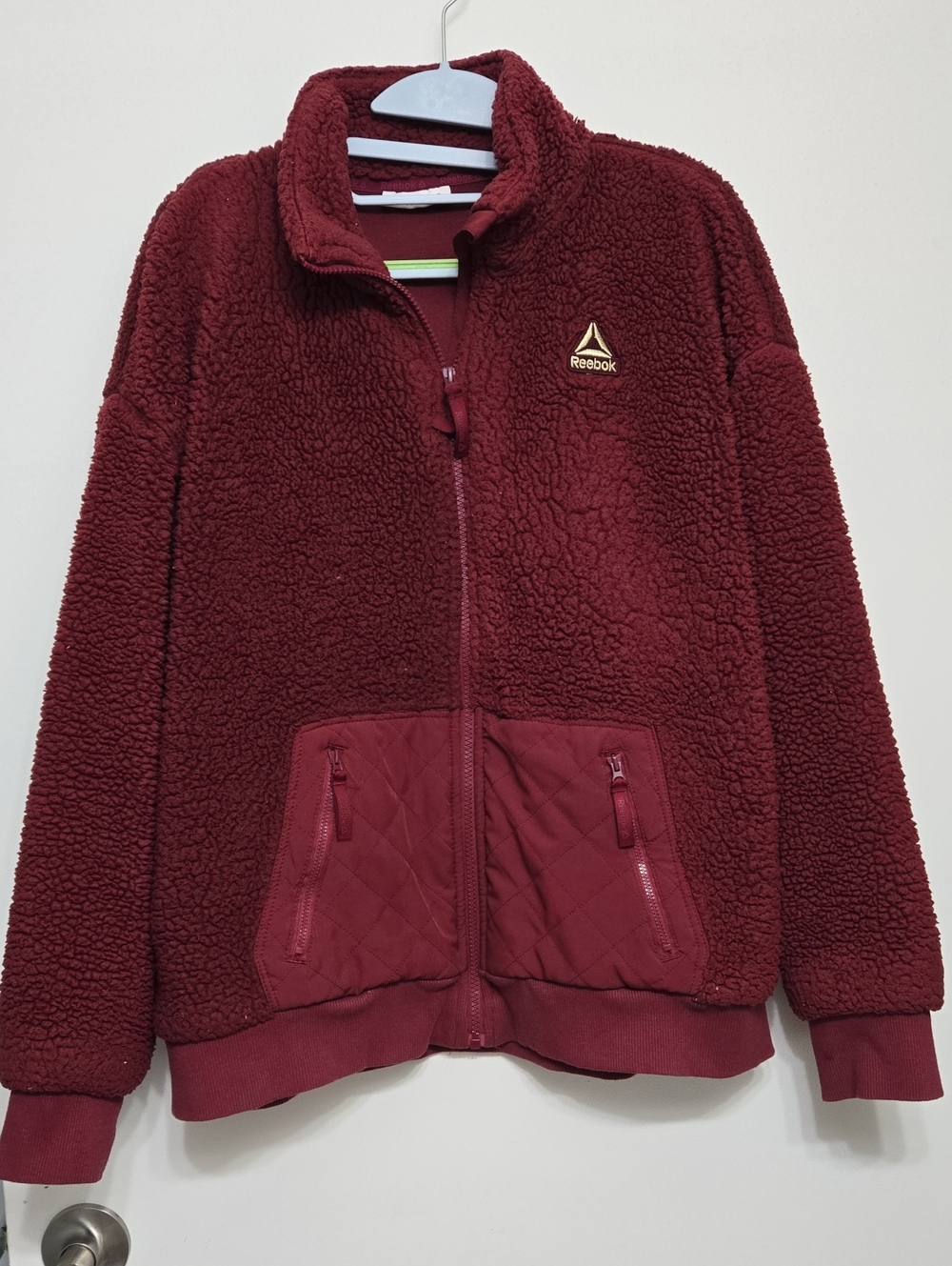 Reebok Women's Burgundy Sherpa Puffer Jacket